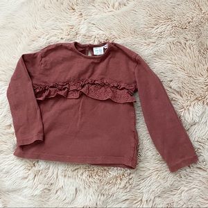 Zara Baby long sleeve top ruffle detail 3/4 years
